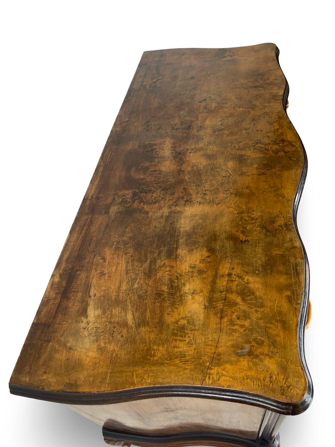 Commode italienne Art déco en loupe de noyer, années 1940-50