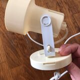Vintage spotlight, off-white, ABS plastic, 70s