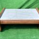 Leather and travertine coffee table, Switzerland 1970s