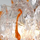 Chandelier vintage avec médaillons oranges