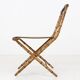 Chaise pliante en faux bambou en bois doré et tissu vert, France vers