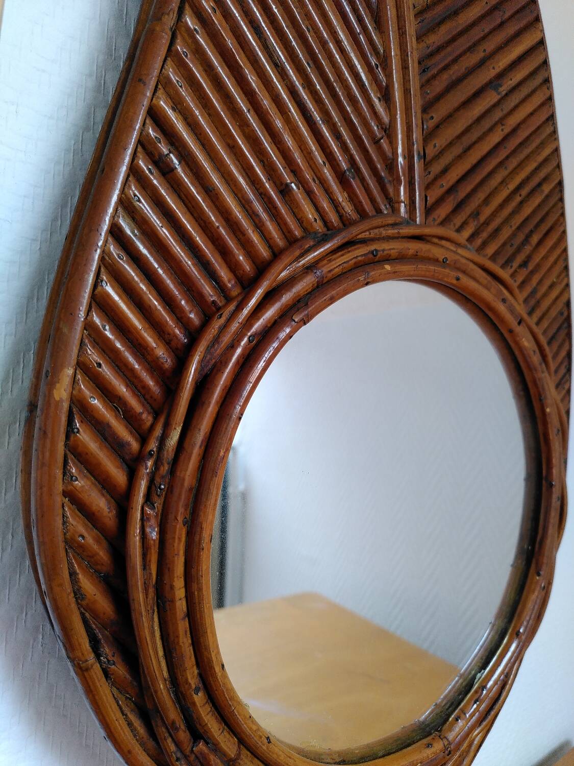 Paire de miroirs en rotin, 1960