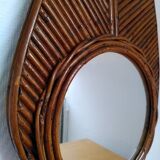 Paire de miroirs en rotin, 1960