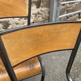 set of 4 industrial school chairs vintage school communities French School chairs Mullca