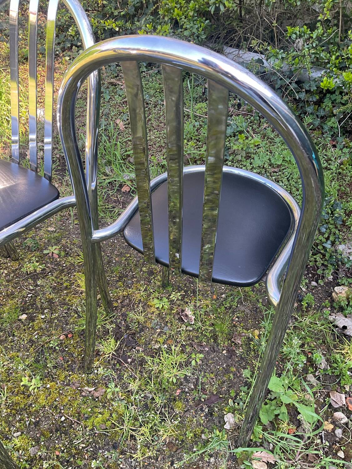 Set of 4 chrome chairs by Robert Mallet Stevens