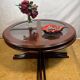 Vintage G-Plan Round Coffee Table & 4 Nested Stools | 1970s | Mahogany & Gl