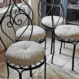 Chaises vintage en fer forgé