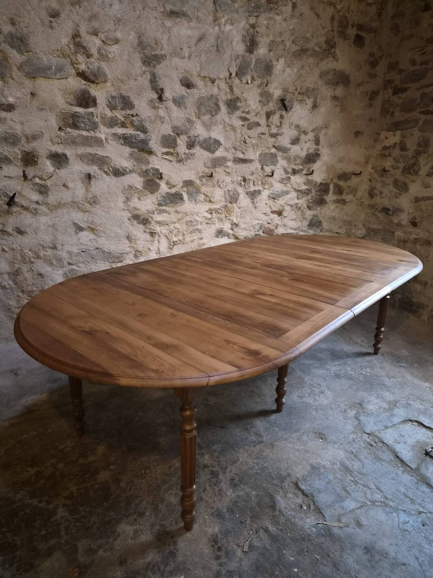 Table à manger extensible vintage en chêne / Table à abattants – 1950s–1970s, France