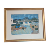 Gouache et aquarelle de Raymond Guerrier (1920-2002)