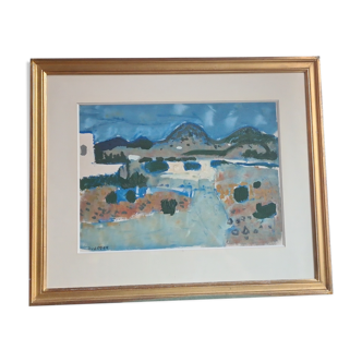 Gouache et aquarelle de Raymond Guerrier (1920-2002)