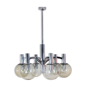 Lustre chrome et verre vintage