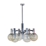 Chrome and glass vintage by Kaiser lights chandelier