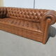 Sofa Chesterfield 3 seats patinated fawn leather