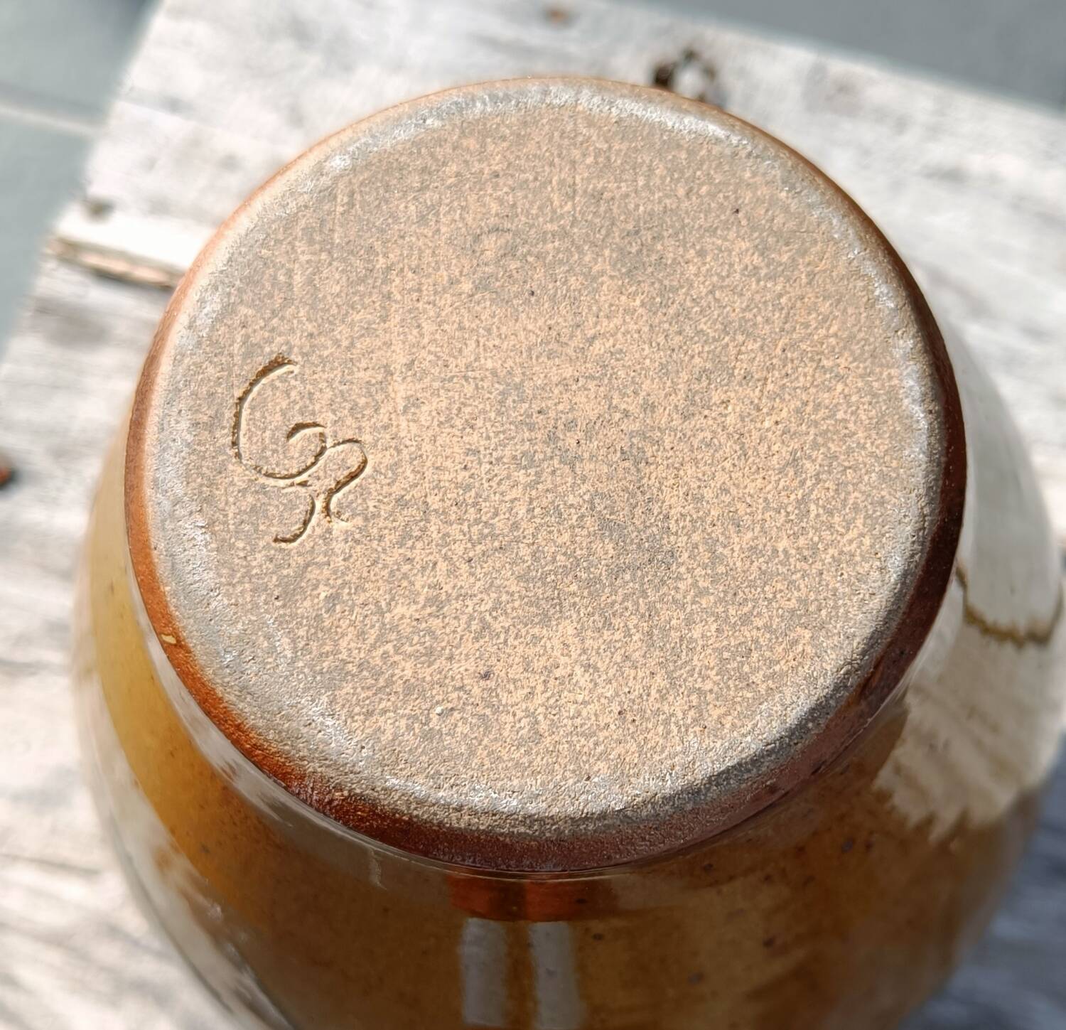 Flamed enamelled stoneware vase