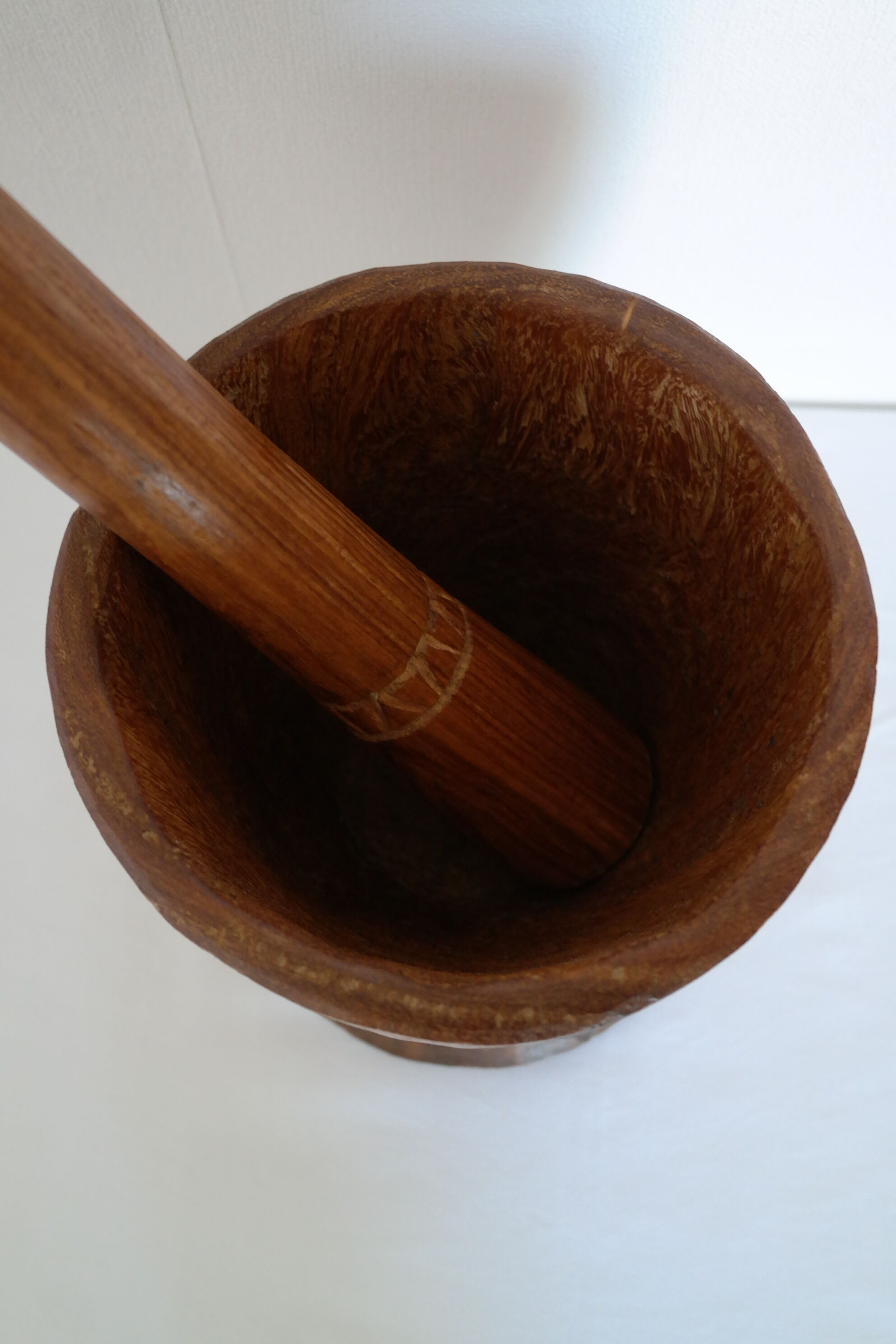 Mortar and pestle made of exotic African wood