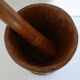 Mortier et pilon en bois exotique africain
