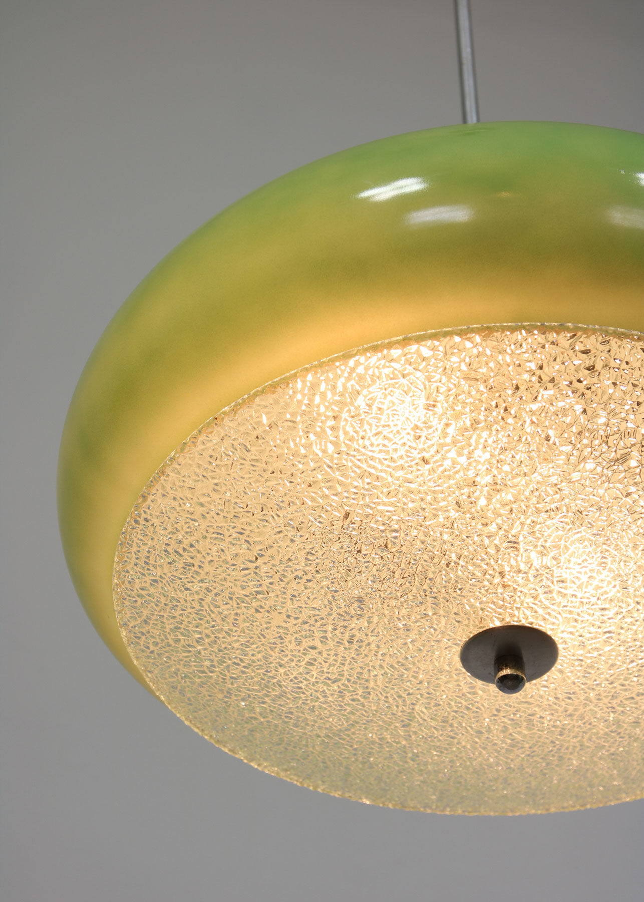 Italian mid-century green glass pendant lamp