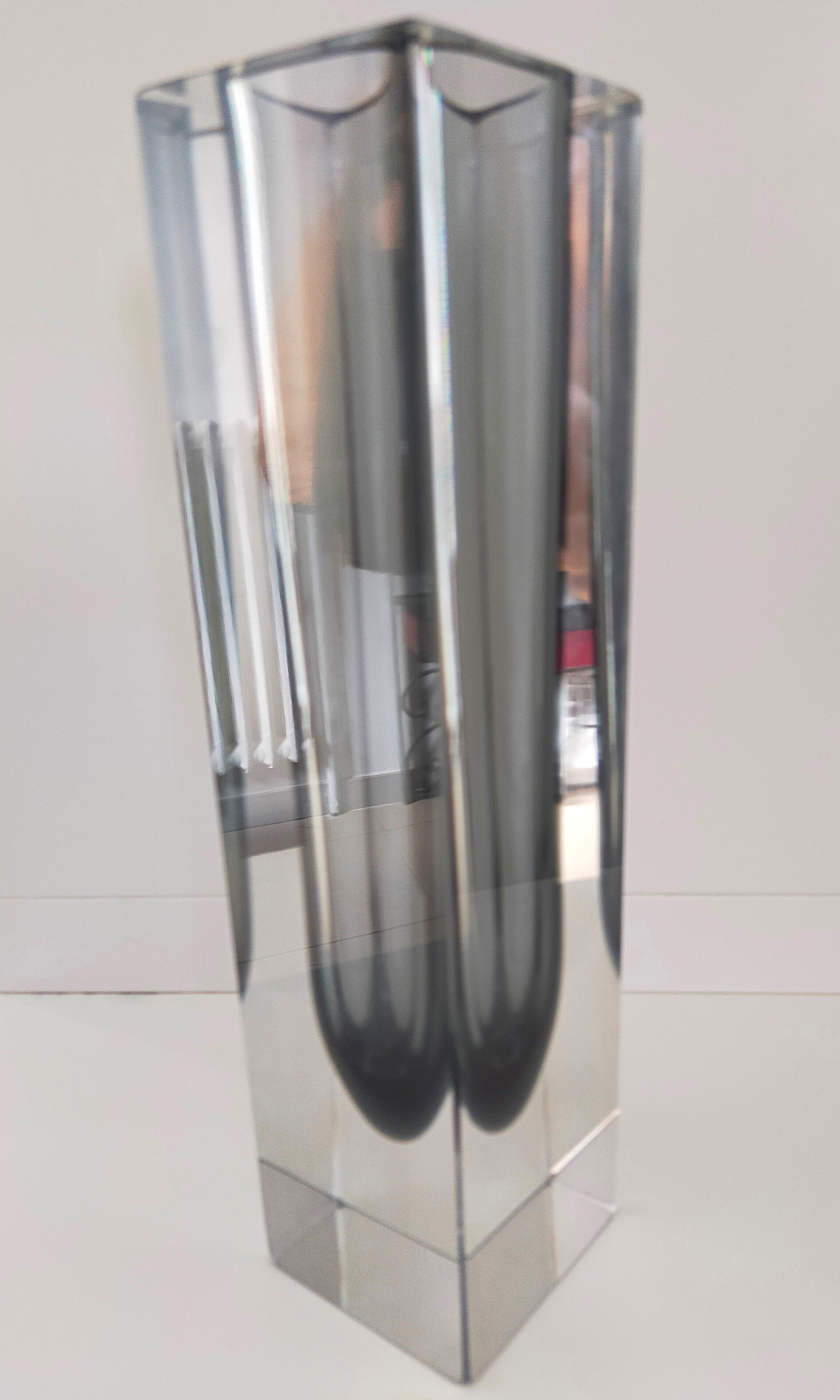 Vase vintage sommerso en verre Murano Flavio Poli Seguso 1970
