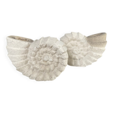 Paire de bougeoirs vntage coquillage en pierre