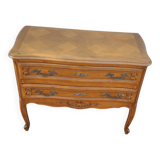 2-drawer chest of drawers in varnished wood