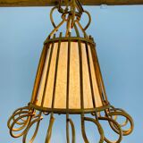 Vintage rattan pendant lamp 60s