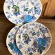 Set of 8 flat plates Mason's Belvedere flowers
