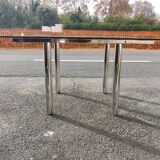 Chrome and steel table