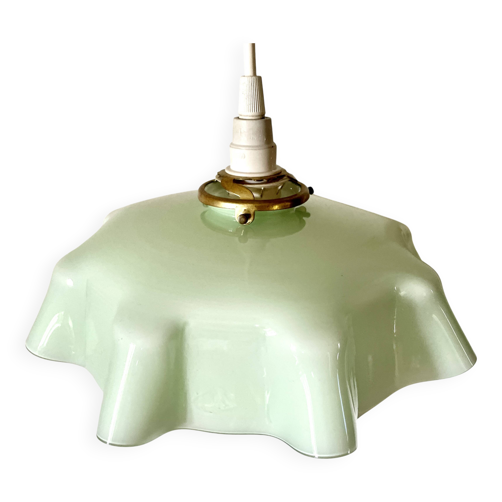 Mint green draped pendant light