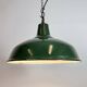 Industrial British Green Enamel Factory Pendant Lamp, 1960s