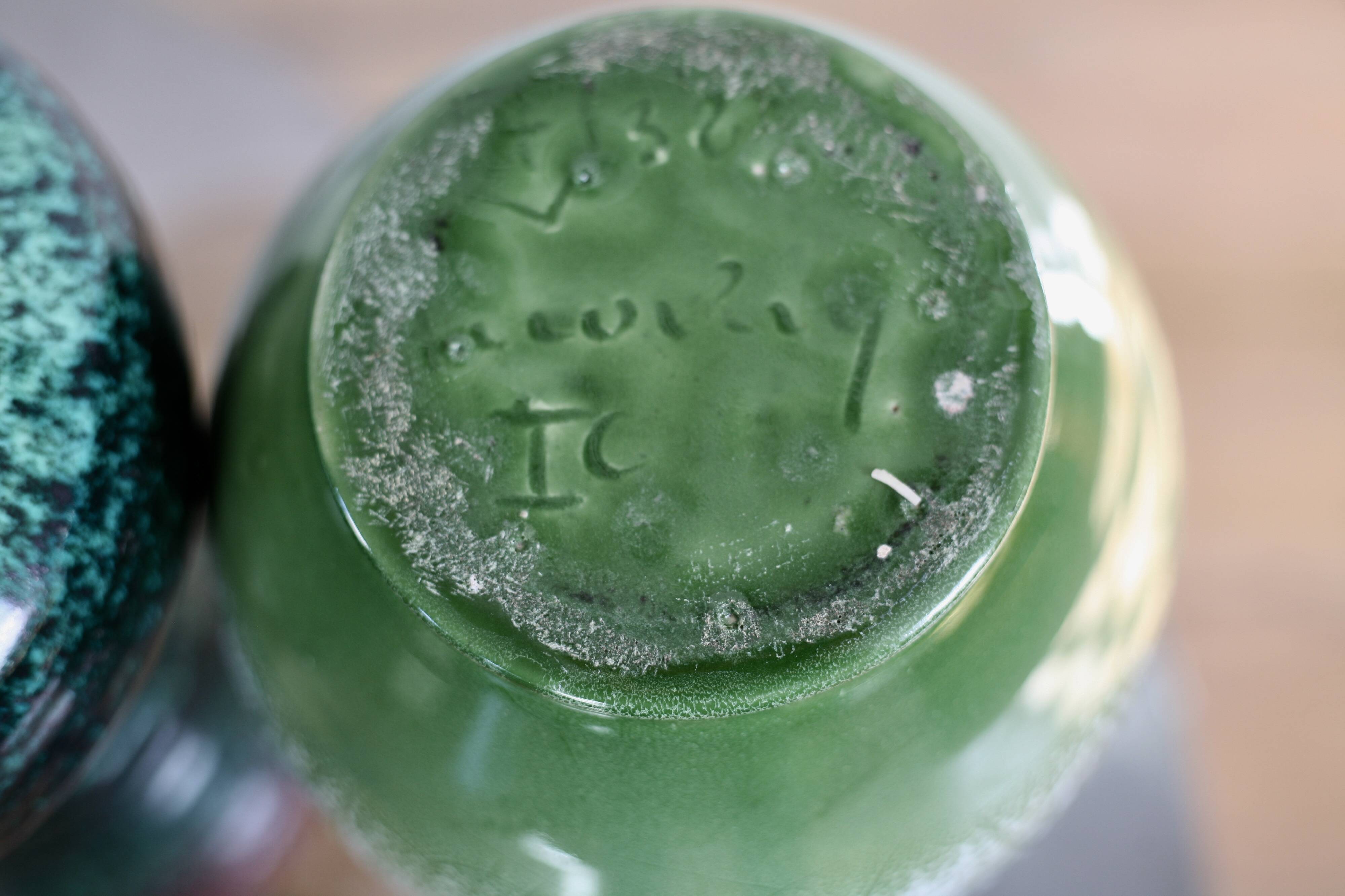 Set of 4 Accolay vases, signed ceramics, France, 1960s