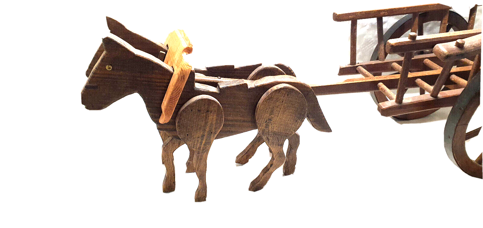 Wooden carriage horses toy