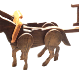 Attelage en bois chevaux jouet