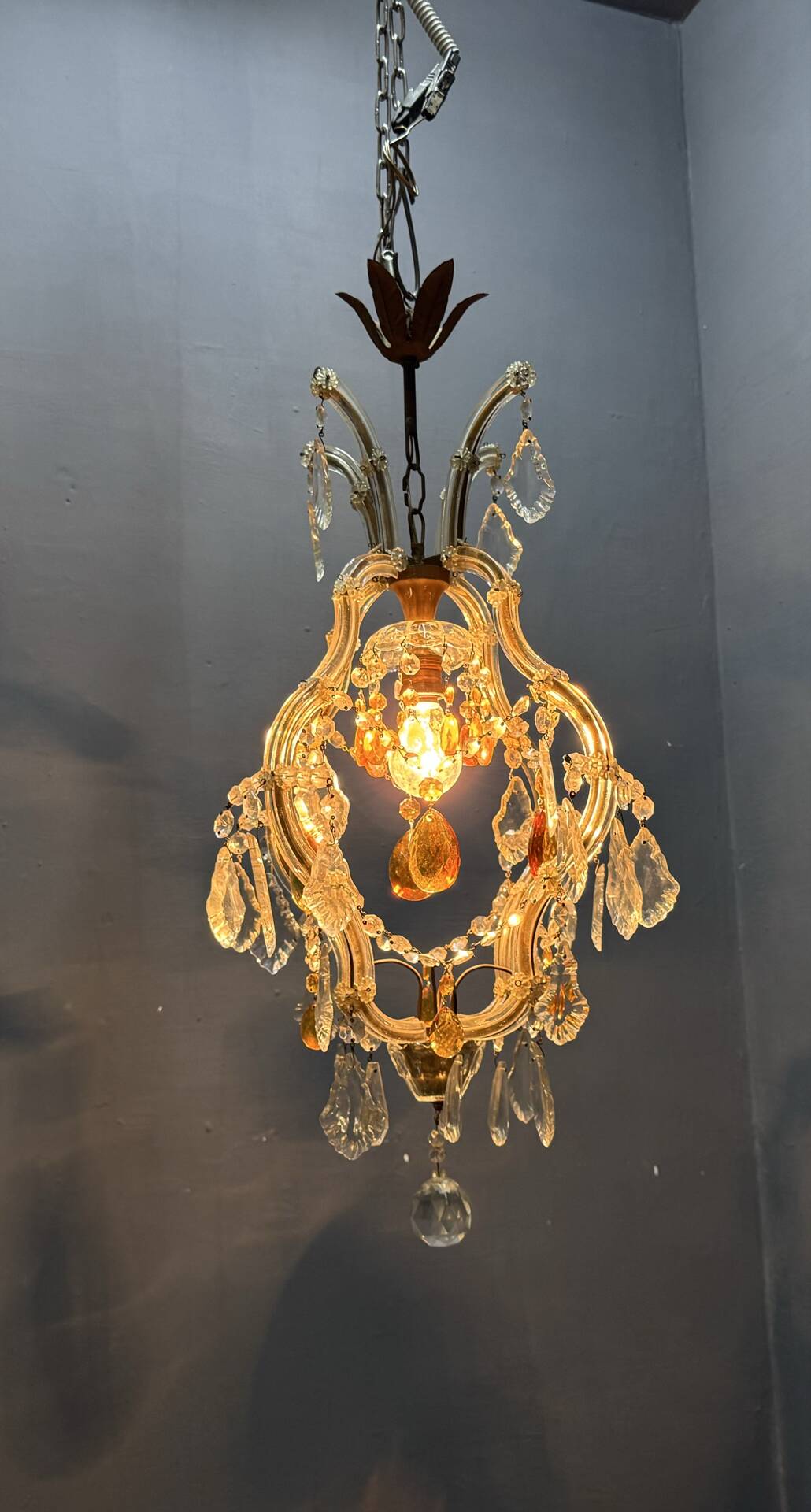 Crystal Italian Maria Teresa Light Pendant  1950’s 