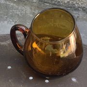 Set of 5 mugs, cups, glasses with handles, cocktail glasses, vintage glass