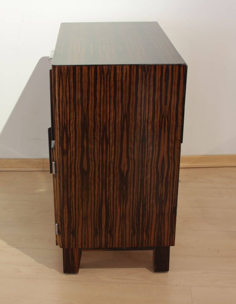 Small Art Deco Bar Cabinet, Macassar Veneer, France, circa 1930