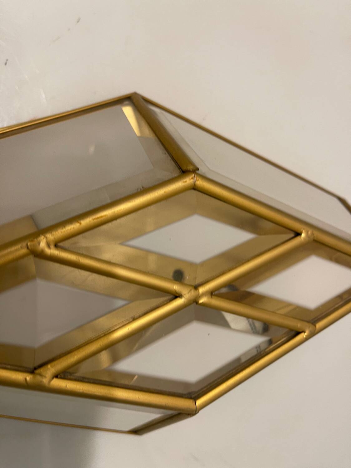 Brass Glass Sconces Set of 2 1970’s