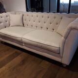 Canapé Chesterfield en lin