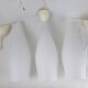Superb set of three Holmegaard white opaline glass pendant lights