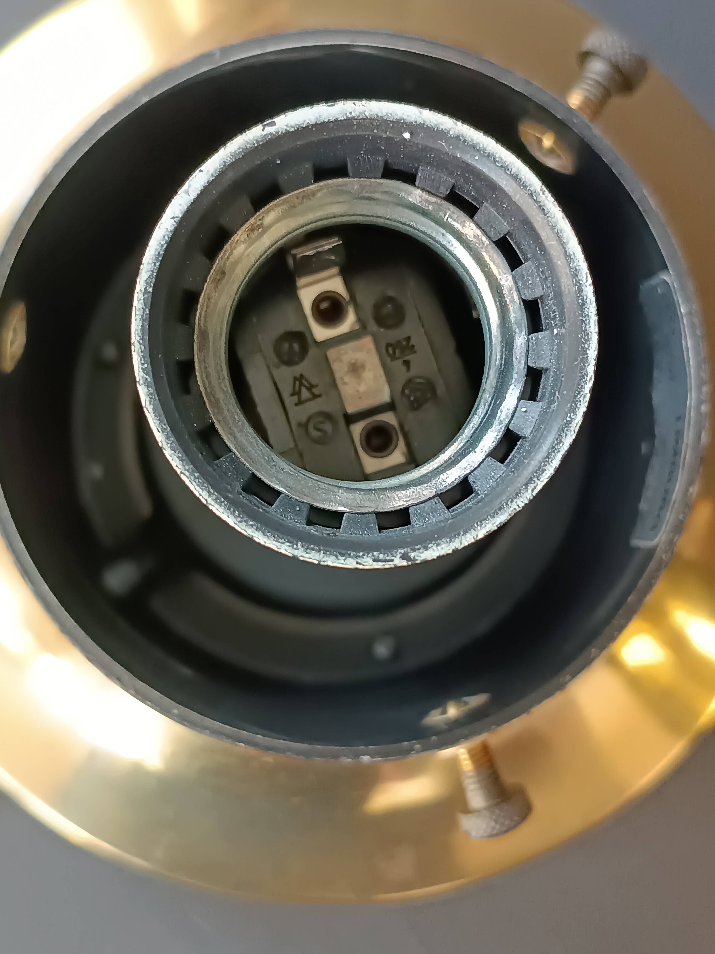 Vintage Limberg table lamp in bubbled glass and brass base