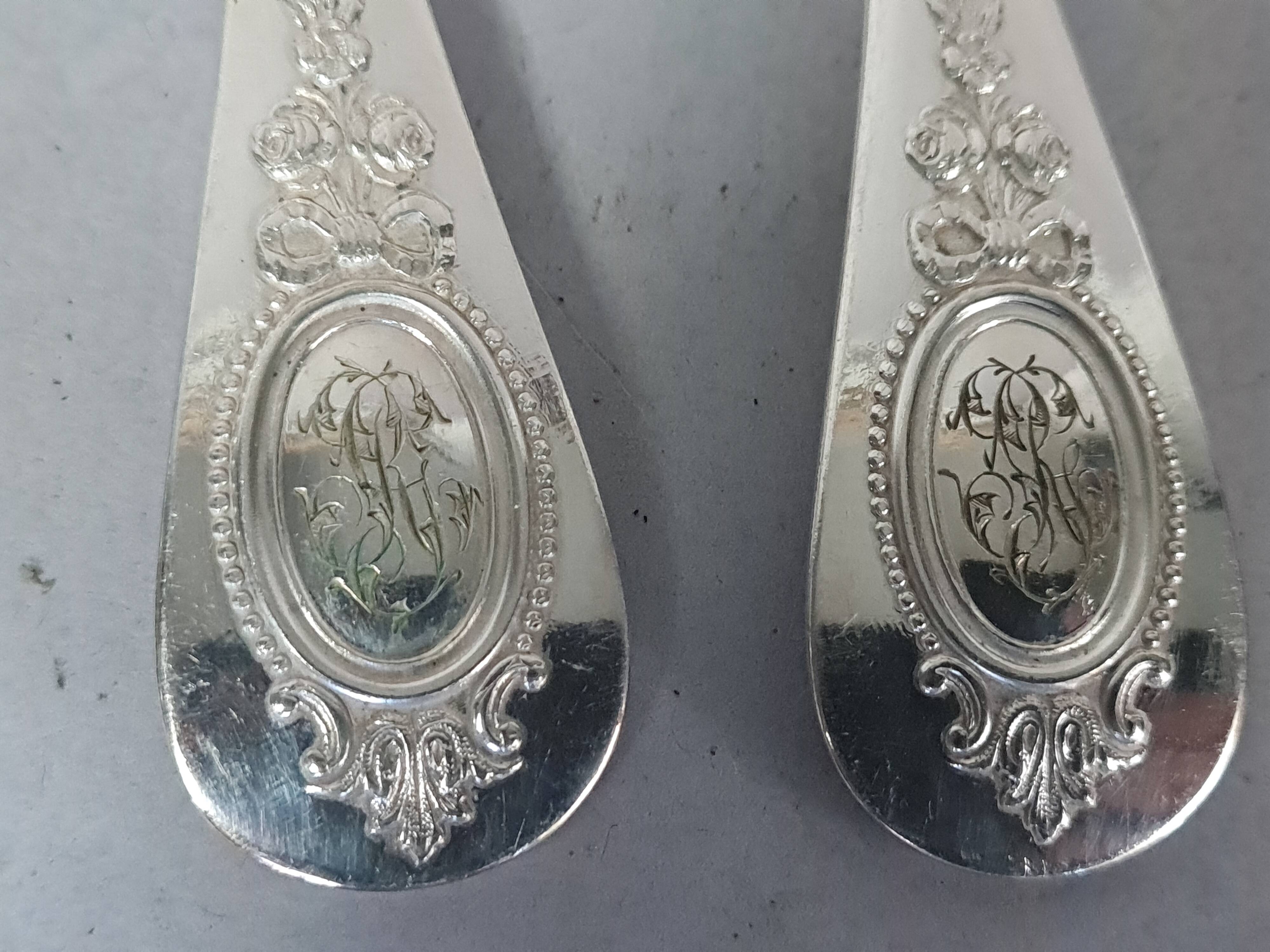12 spoons & 11 forks Cailar Bayard (Christofle) silver-plated metal D178
