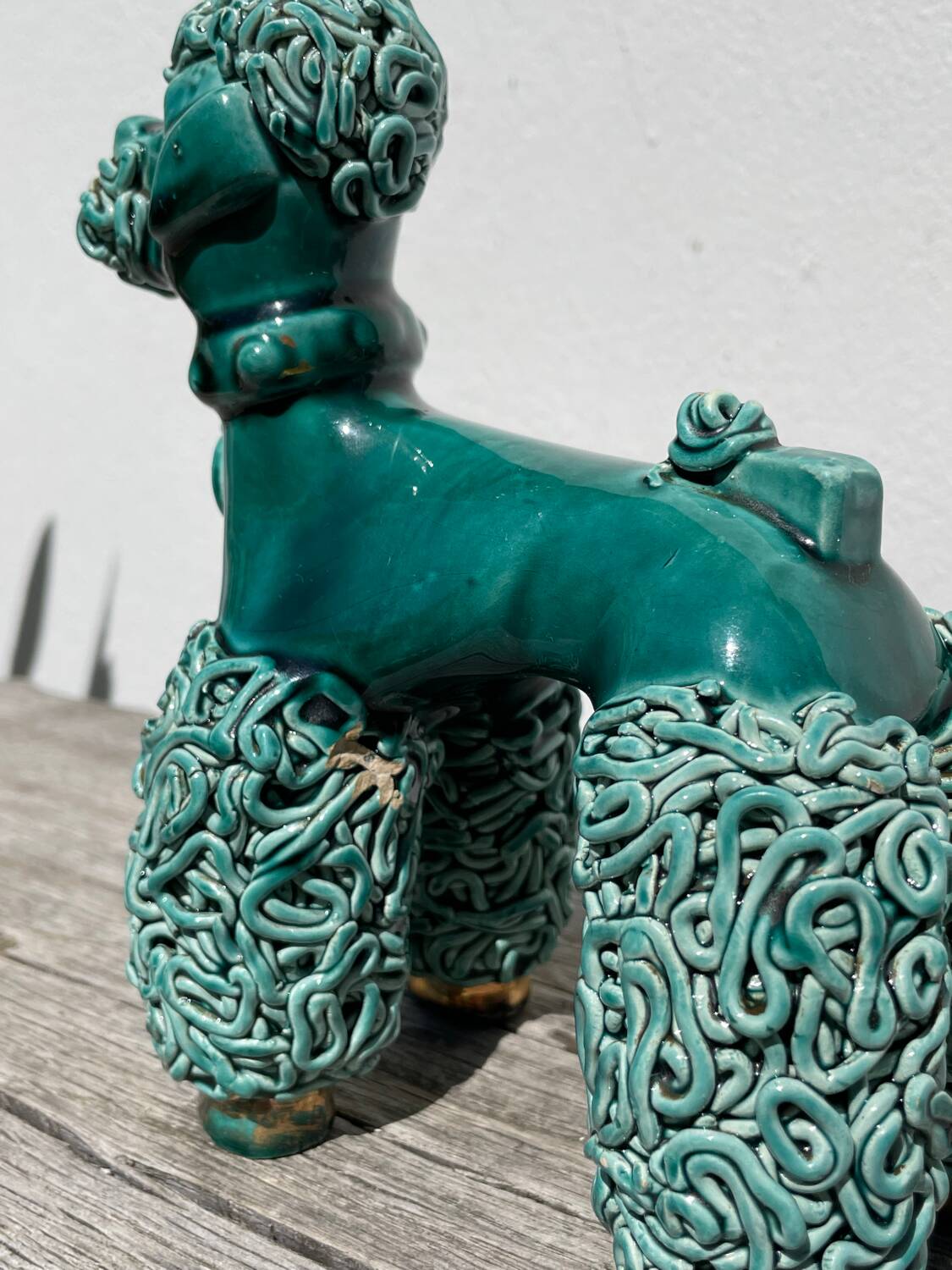 Spaghetti Green Ceramic Poodle Dog