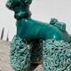 Spaghetti Green Ceramic Poodle Dog