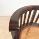 Set of 2 colonial armchairs in wood and cane.