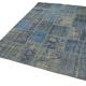 Handwoven oriental vintage 175 cm x 247 cm blue patchwork carpet