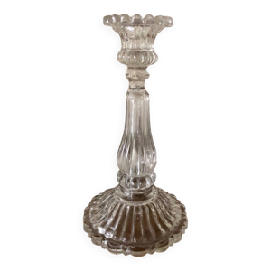 Bougeoir en verre ancien