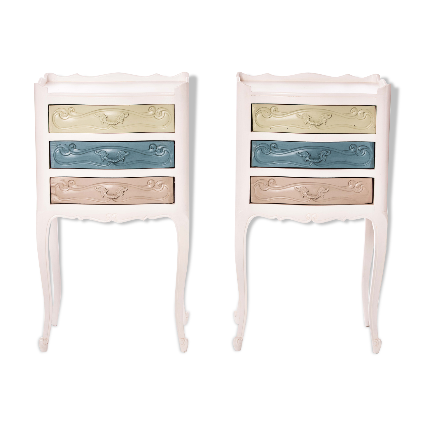 Tables de chevet 1950 merisier