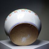 Spanish ceramic water bottle with vintage painted flowers