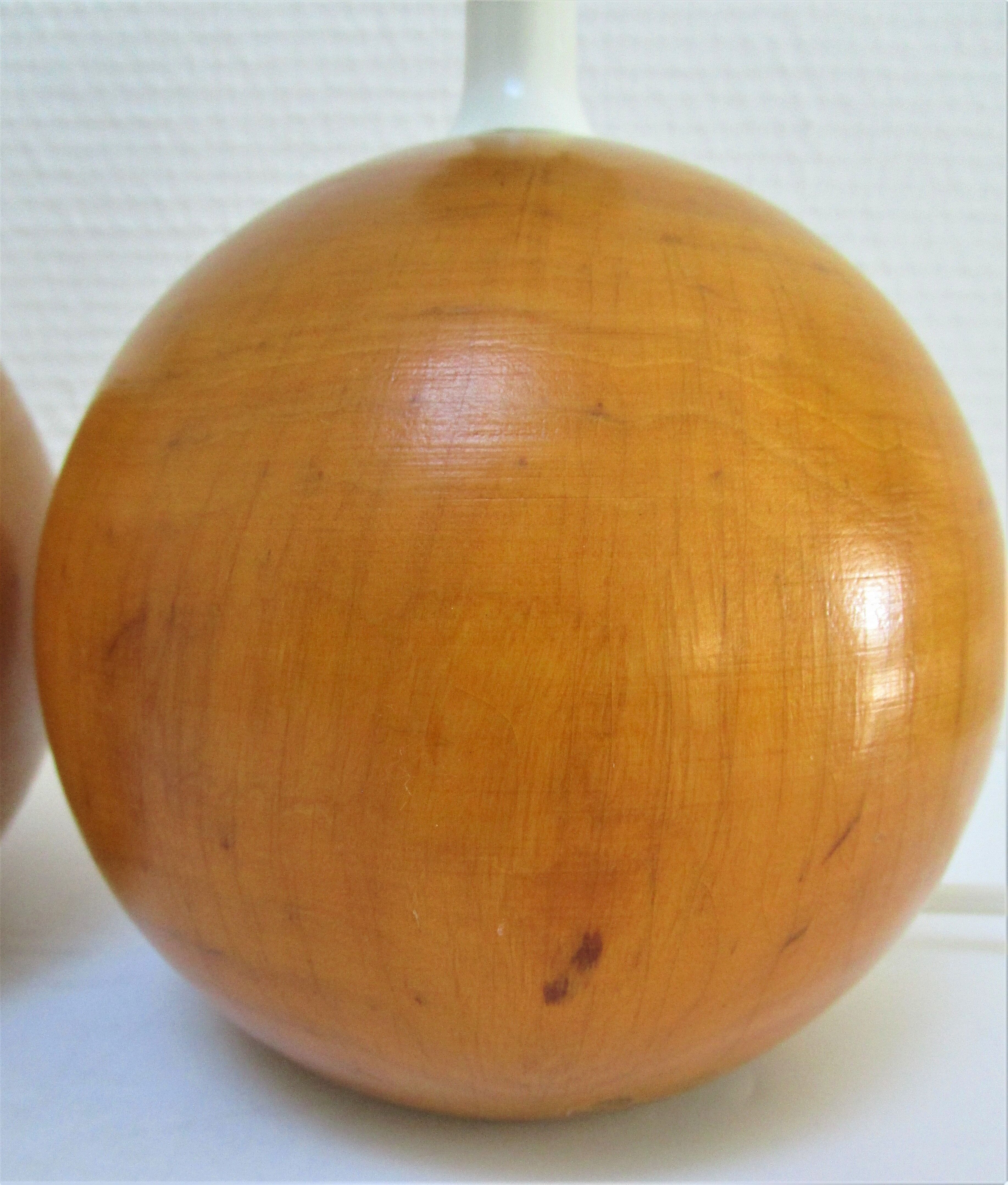 Two lamps balls solid wood By IMT italy vintage