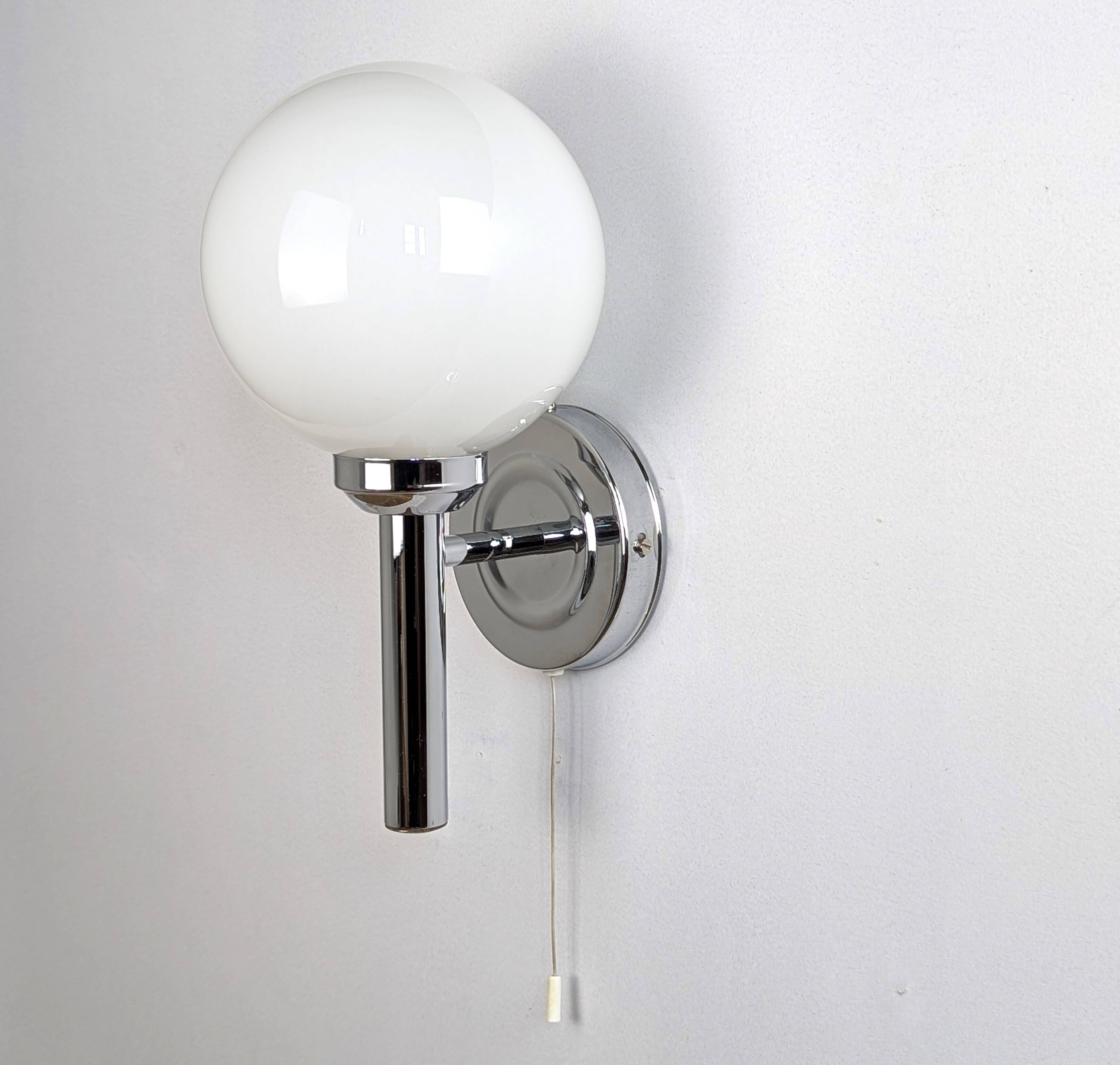 Pair of chrome wall lights
