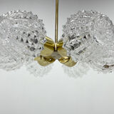 1960's brass & glass chandelier by kamenicky senov, 2 pieces available